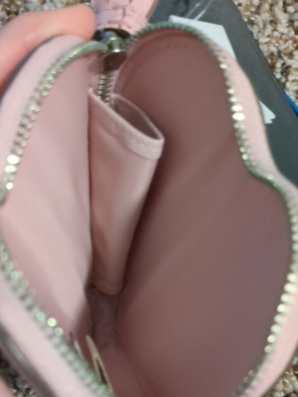 Coach Pink Heart Zip Card & Coin Holder with Stud Accents - Picture 3 of 3